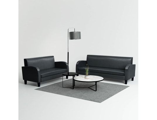 VIDAXL - Ensemble de canapés 2 pcs cuir synthétique noir