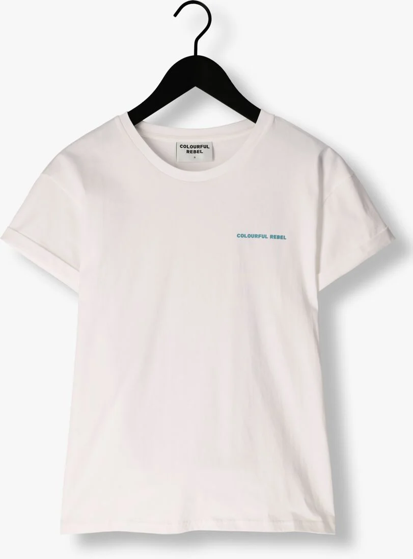 COLOURFUL REBEL witte colourful rebel t-shirt summer essence boxy tee