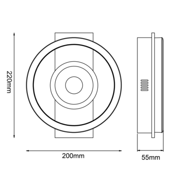 Brilliant plafondlamp Maureen 12W 1100lm zwart/hout