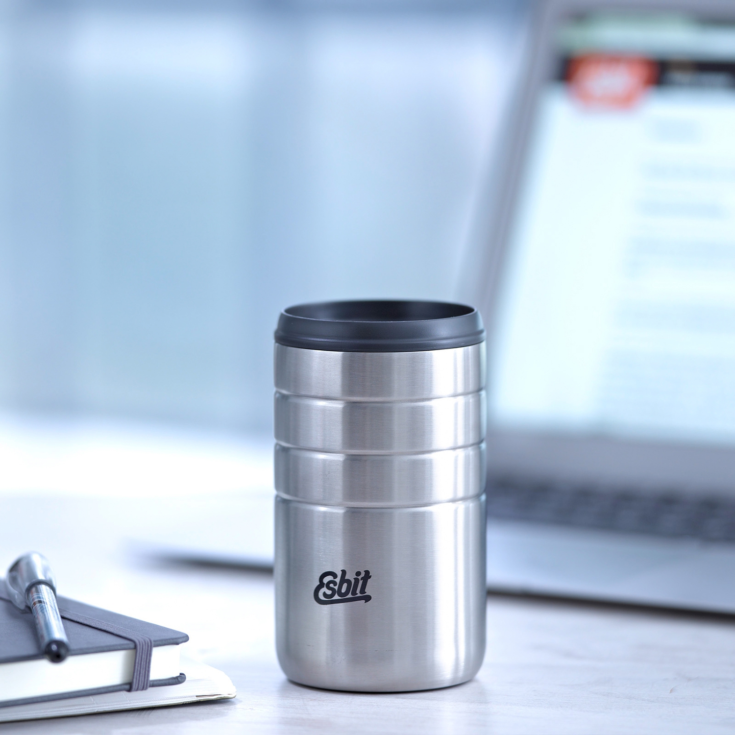 Esbit Majoris Thermobecher mit Trinköffnung  Edelstahl matt 280 ml
