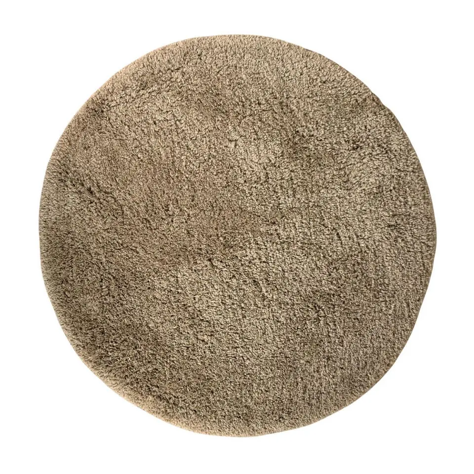 Interieur05 rond hoogpolig vloerkleed polyester Pilo taupe - 290 x 200 cm