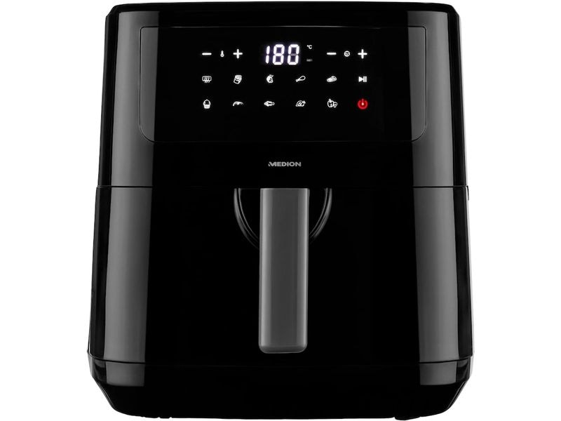 Medion Heissluft-Fritteuse MD 11750 7.2 l, Schwarz Fritteuse mit hochwertiger Corflon-Ultra-Antihaftbeschichtung