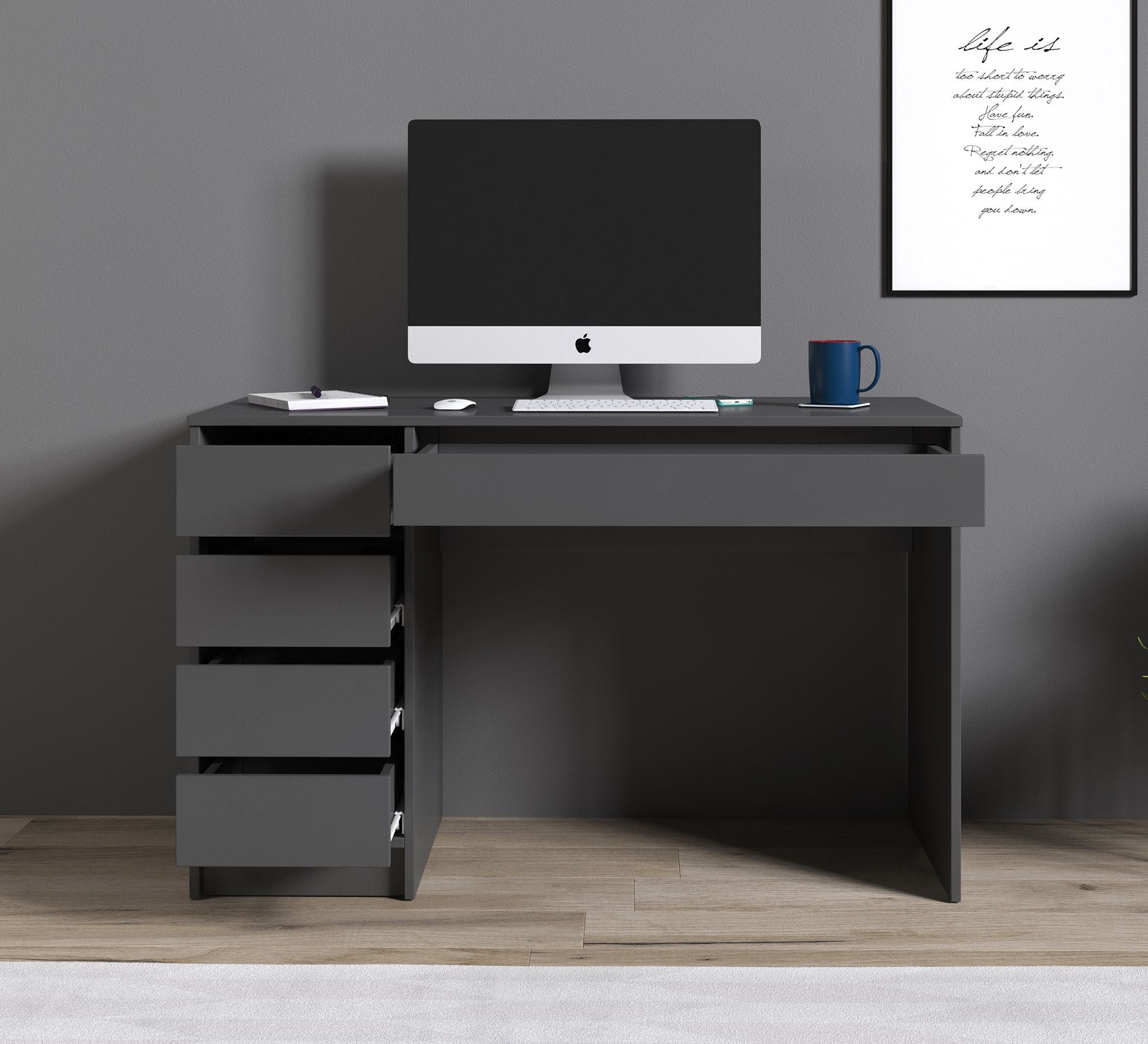 Avio - Bureau - Grijs - 120x55 cm