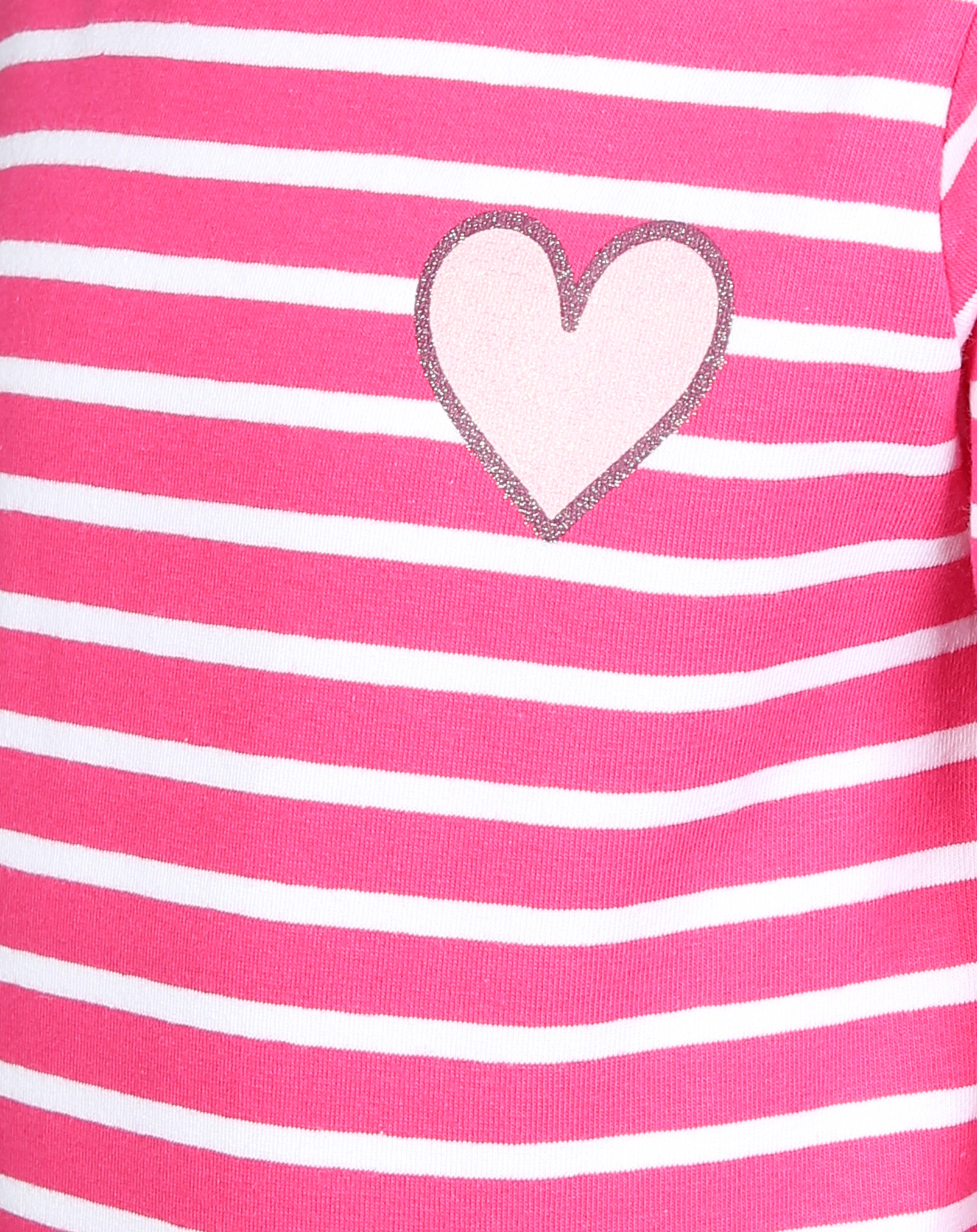 Langarmshirt SMALL HEART gestreift in pink/weiß