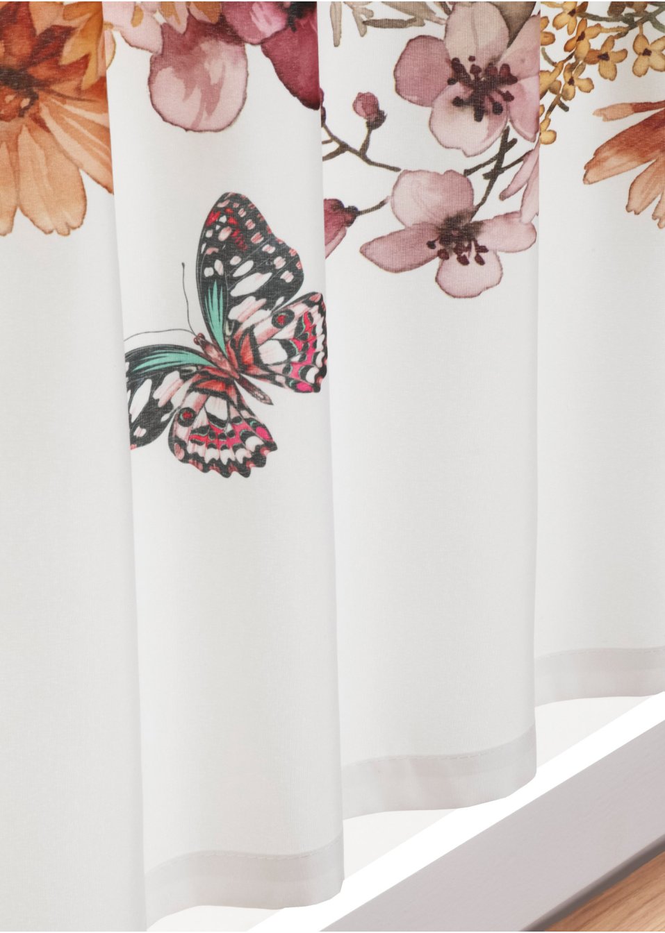 Brise-bise en microfibre à imprimé floral