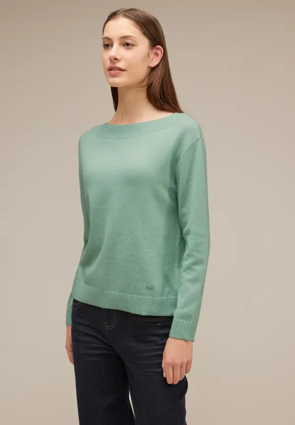 Softer Strickpullover - gentle green melange