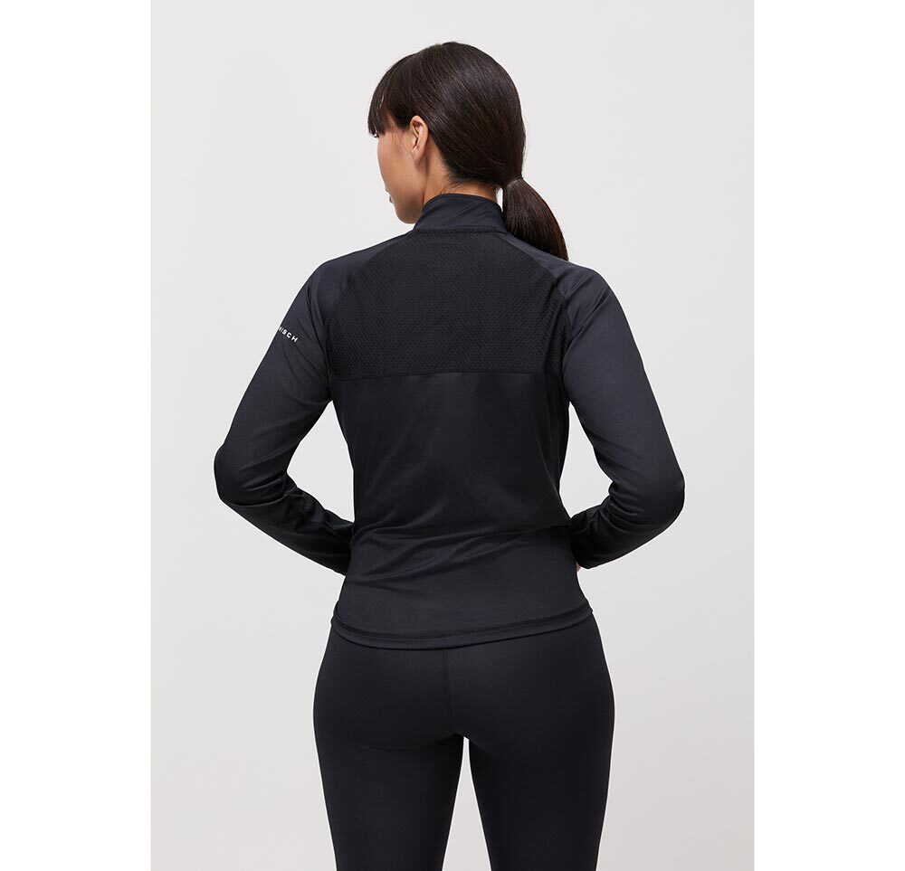 Röhnisch Zip up Court Hardloopjack Zwart Dames