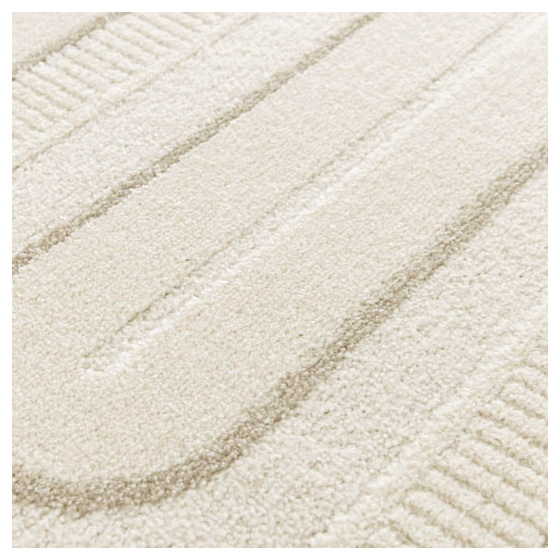 Tapis de salon courbe géométrique - agosti - écru et beige naturel - 120 x 170 cm