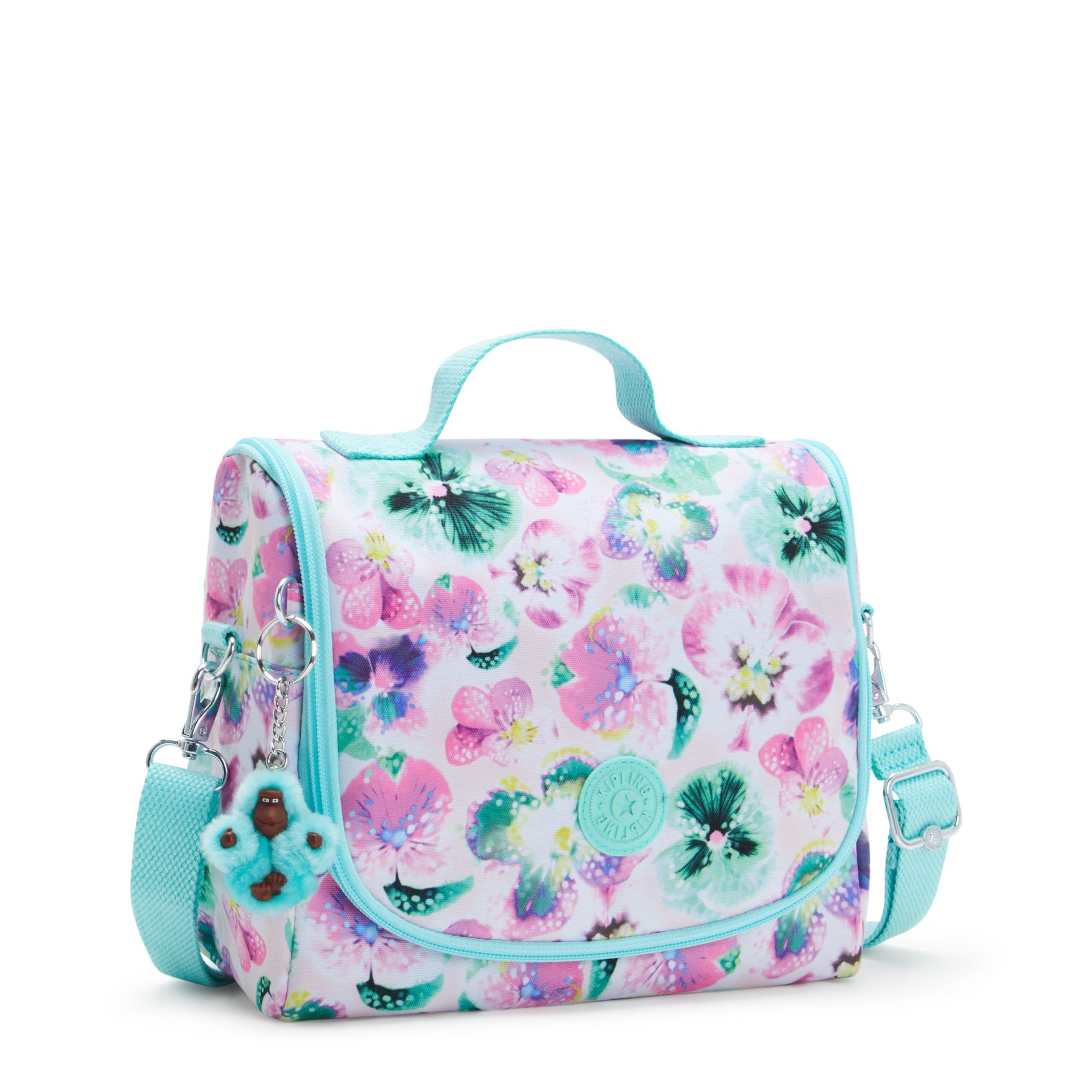 NEW KICHIROU Grand Sac Repas Isotherme avec Manchon pour Valise - Aqua Blossom