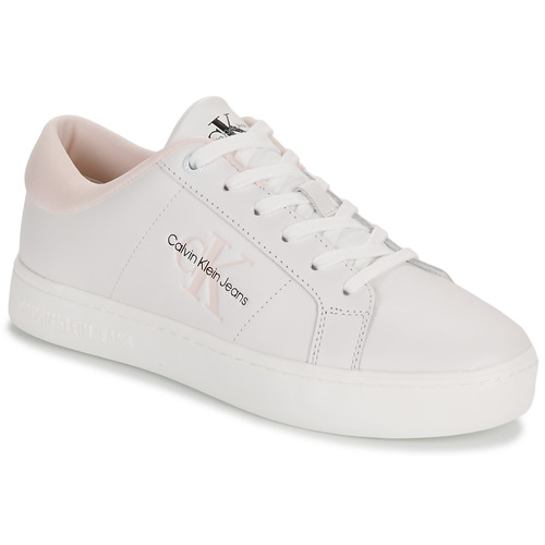 Calvin Klein Jeans - CLASSIC CUPSOLE LOWLACEUP LTH - Blanc / Rose
