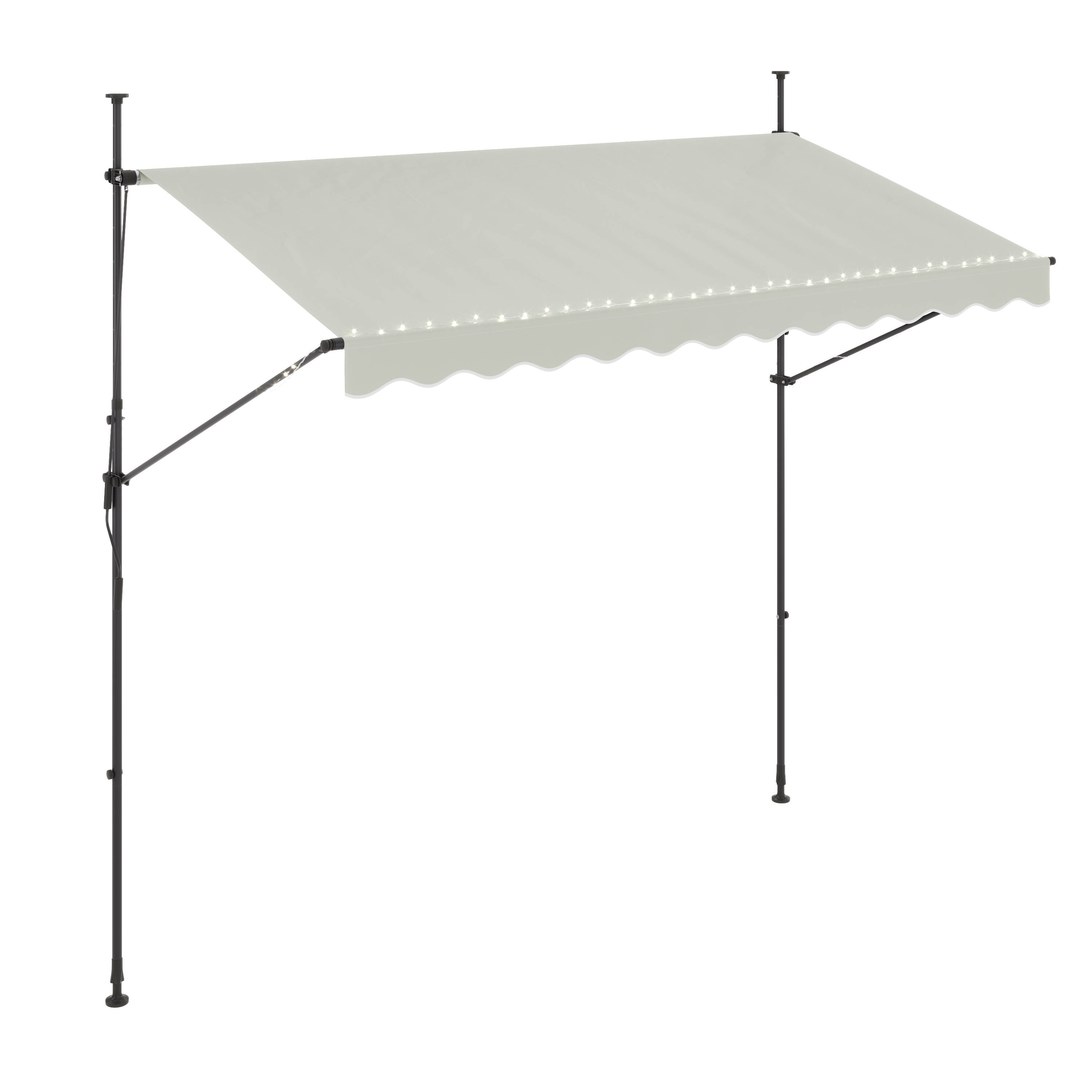 Balkonmarkise mit LED 300 x 150 cm beige