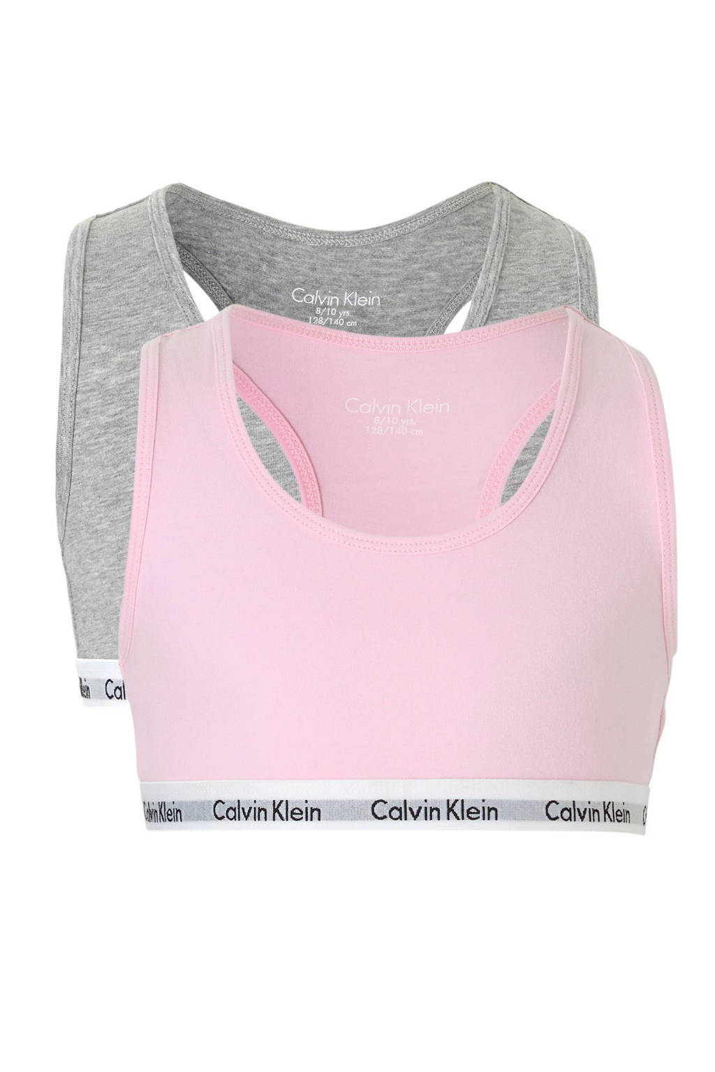 Mooie tops maar wel prijzigbh top - set van 2 roze/grijs melange