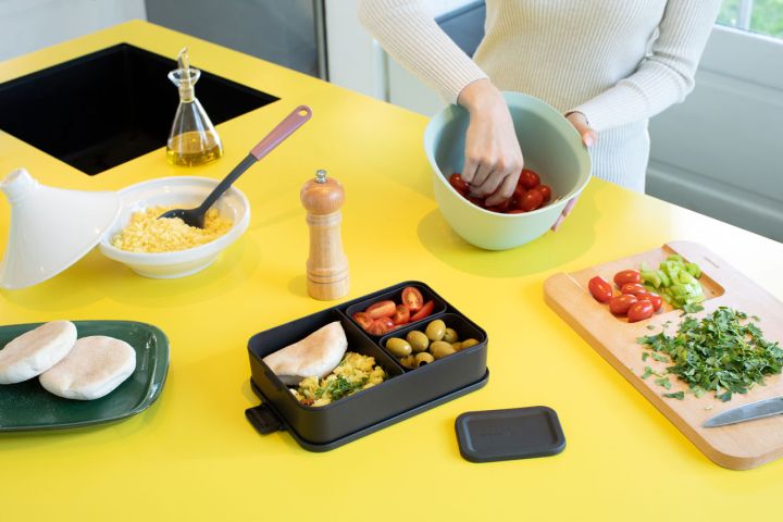 Make & Take Bento Lunchbox, large, kunststof - Dark Grey
