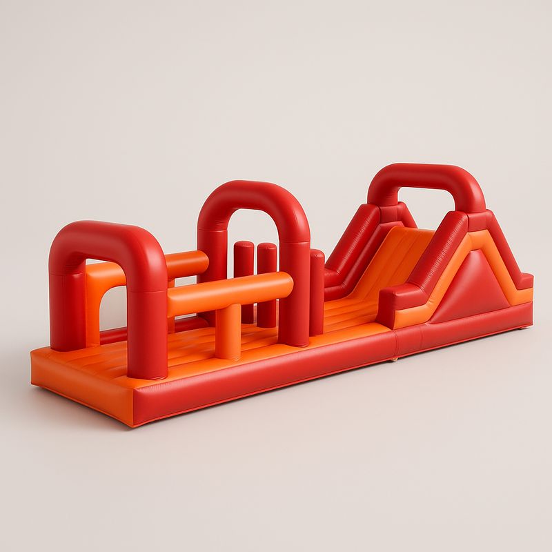 Aufblasbare Hindernisbahn PVC 4,5m Rot/Orange