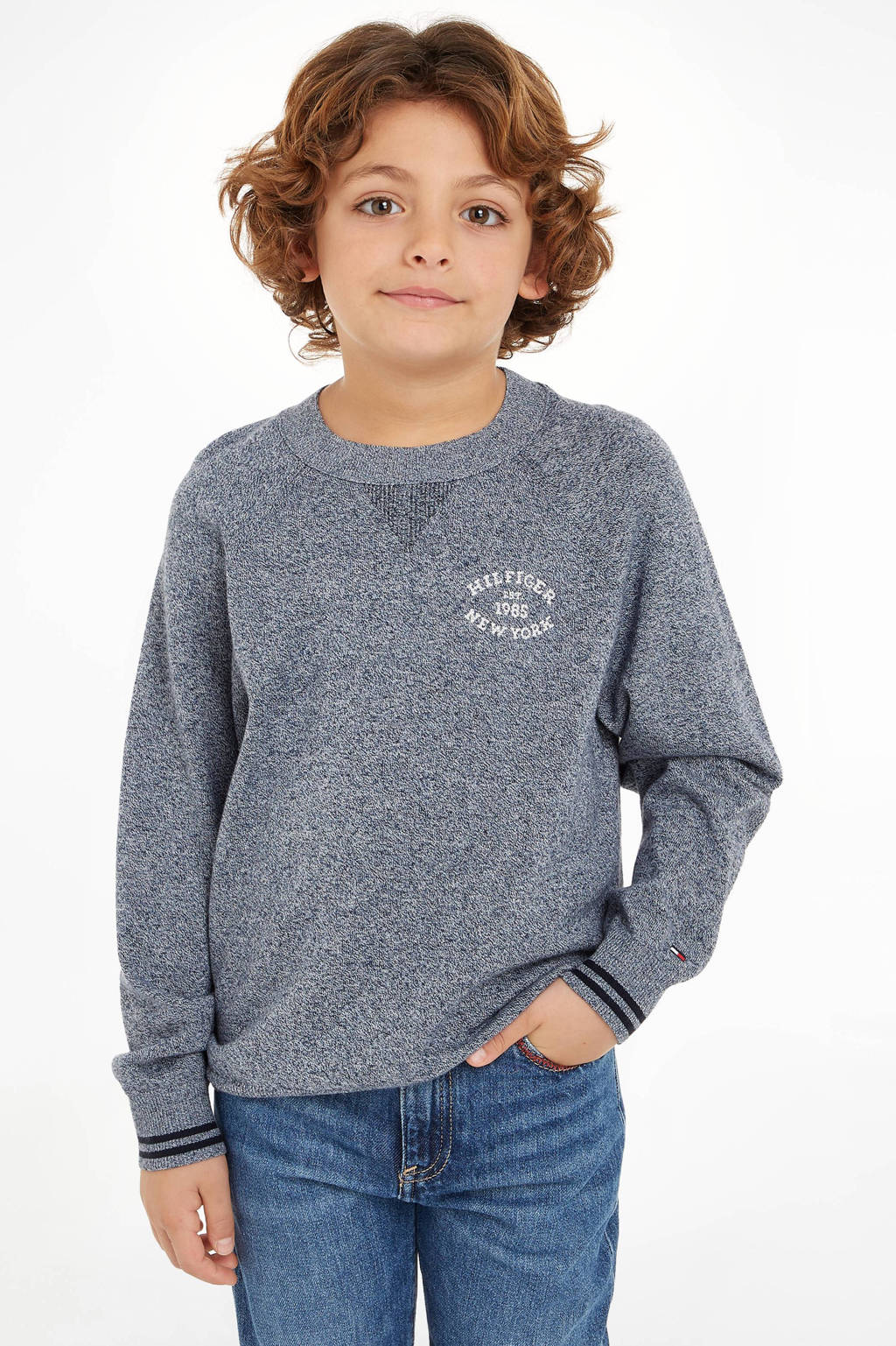 Tommy Hilfiger gemêleerde sweater grijs