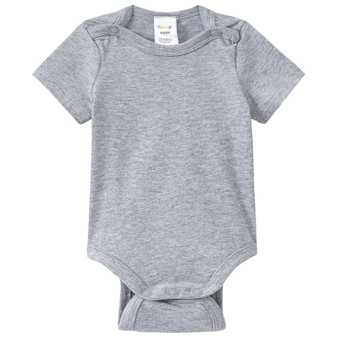 Famy 5 Baby Bodys in verschiedenen Farben grau / weiss