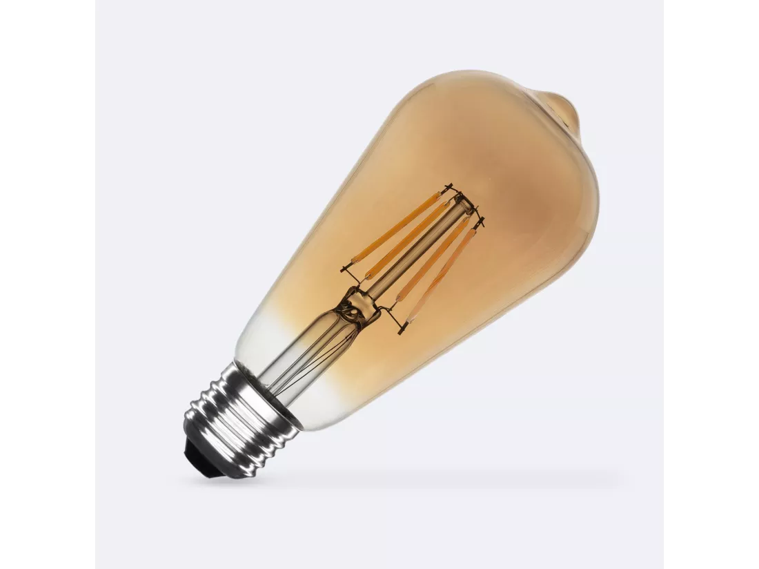 Ampoule LED Filament E27 6W 600 lm ST64 Gold No Flicker 2200K Blanc chaud