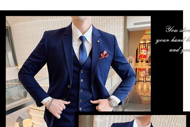 Bay Go Mall - Set: Enkelrijs blazer + vest + pantalon