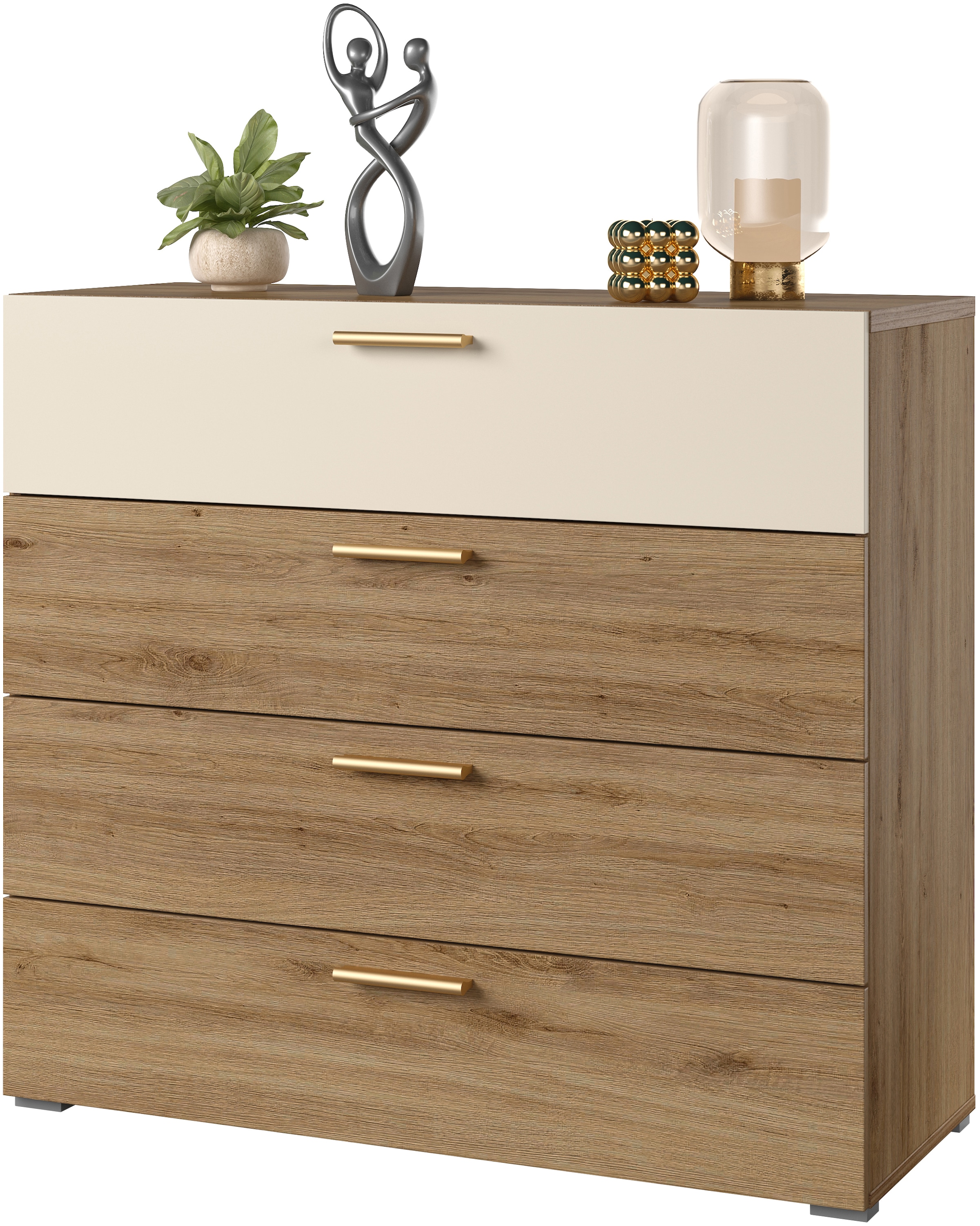 Home affaire Schubkastenkommode »Bitry, Breite 100 cm, Sideboard mit Schubladen, viel Stauraum« Mehrzweckschrank fühlbare Struktur, Holzoptik