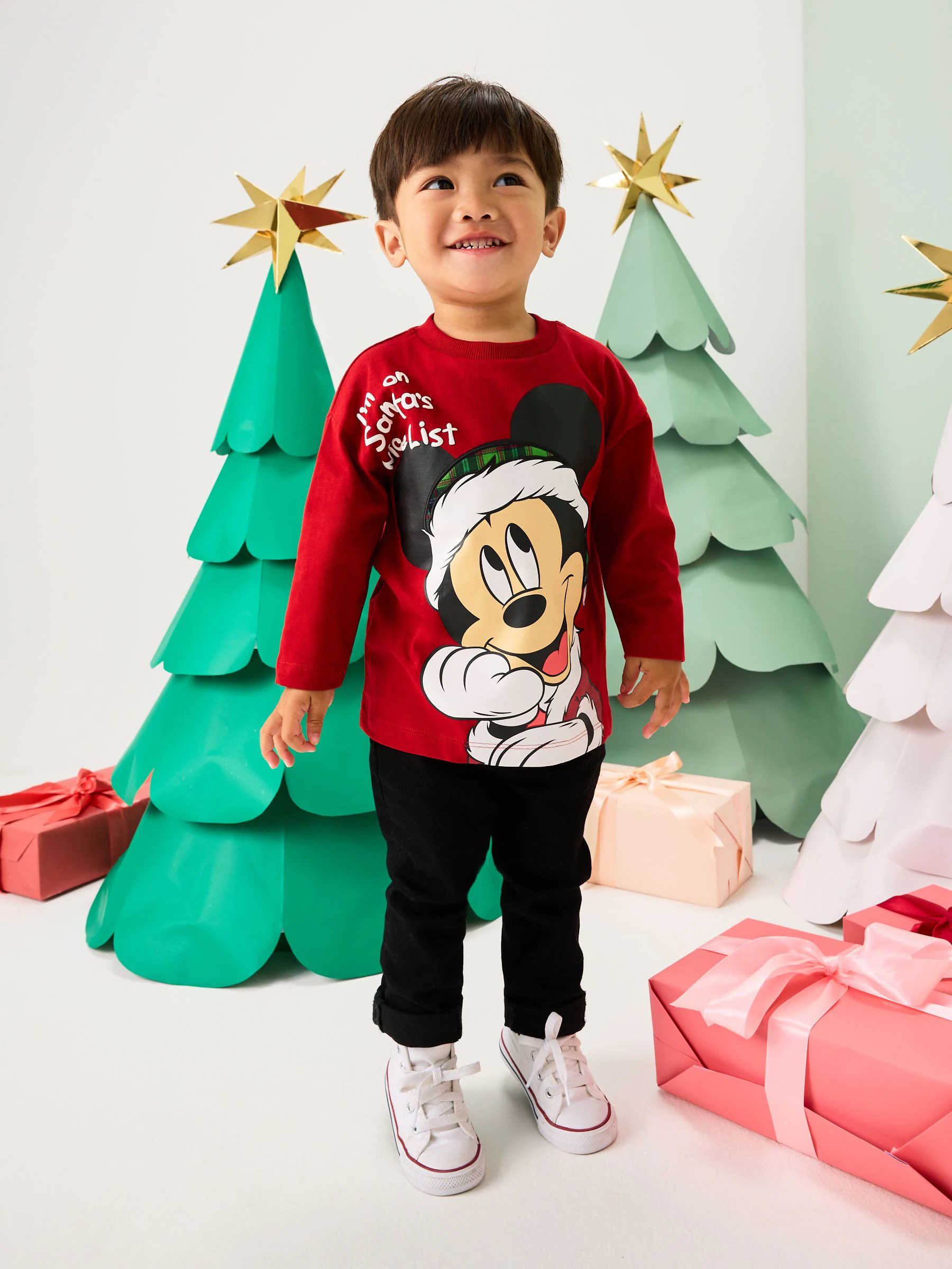 Rood Kerstmis - Bluey T-shirt met lange mouwen (3mnd-8jr)