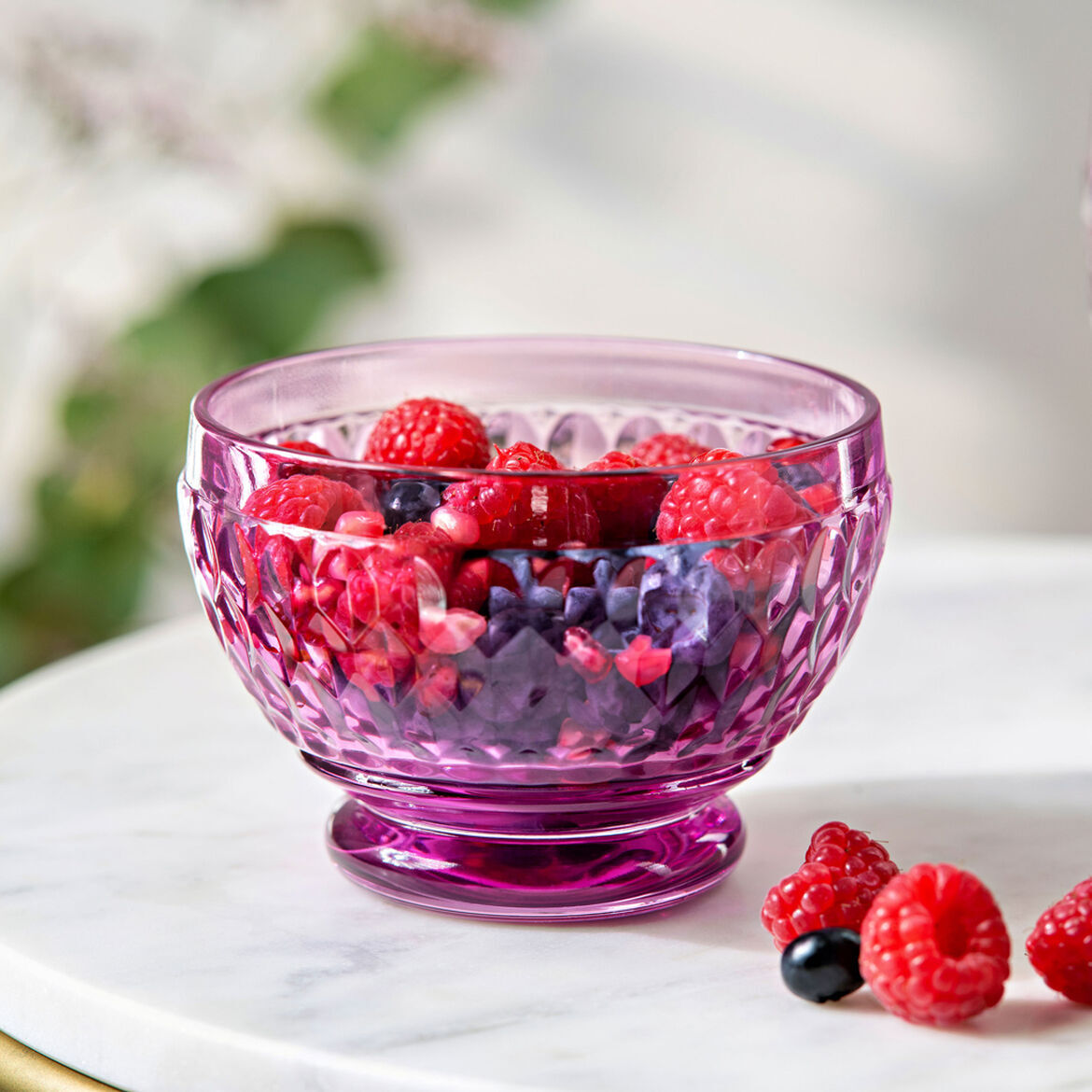 Boston Dessert bowl Purple, 8.5 oz, crystal glass
