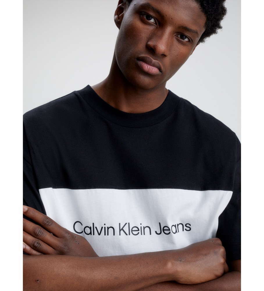 Camiseta Calvin Klein Relaxed Color Block preta
