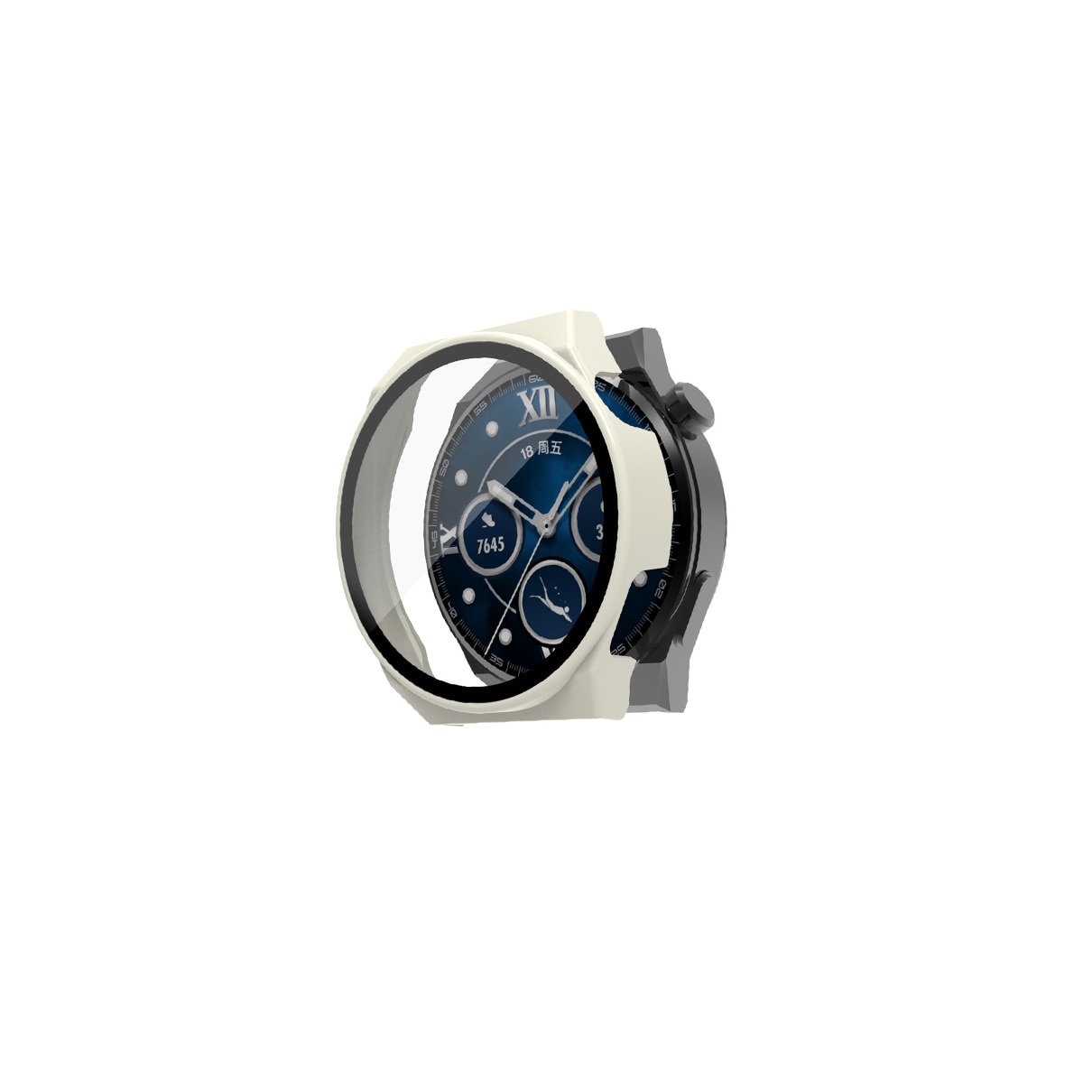 Veske med skjermbeskytter for Huawei Watch GT3 Pro/Porsche (46mm) Hvit