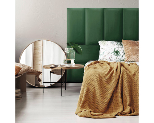 Riviera wandkussen, groene fluweellook, 30 x 60 cm