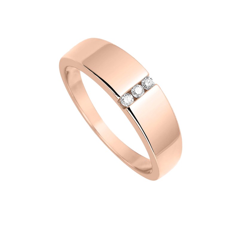 Bague Femme - Or 18 Carats - Diamant 0,06 Carats