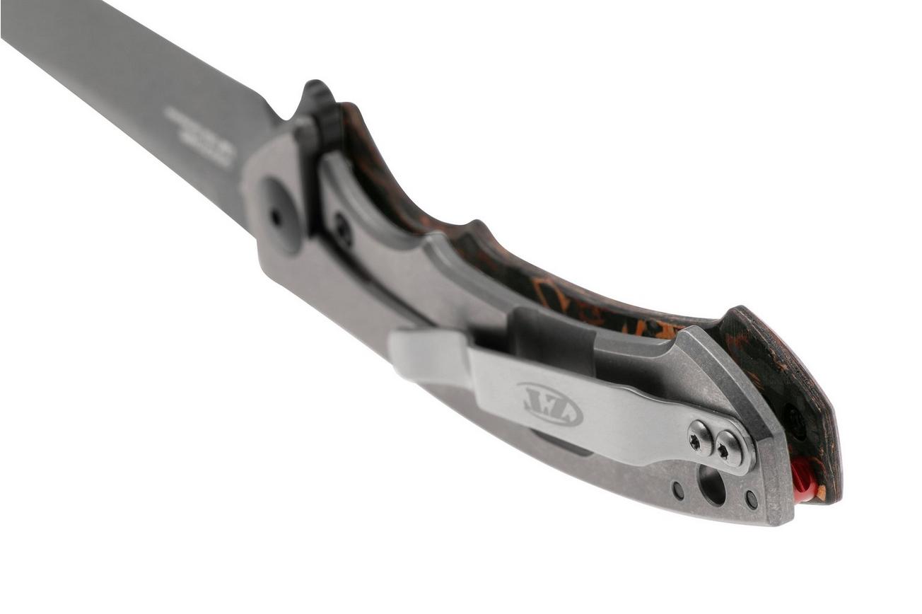 Zero Tolerance 0450CFDAMS Limited Vegas Forge Damascus, Marble Carbon Fiber, zakmes