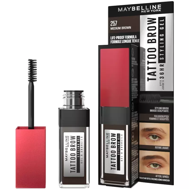Maybelline New York Tattoo Brow 36H Styling Gel 6 ml - 257 Medium Brown