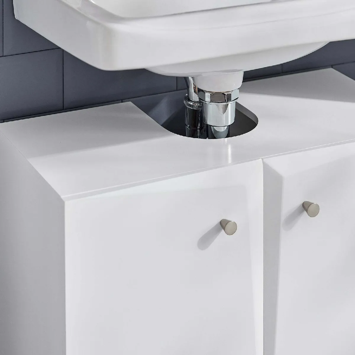 SoBuy BZR92-W Meuble Sous Lavabo Blanc