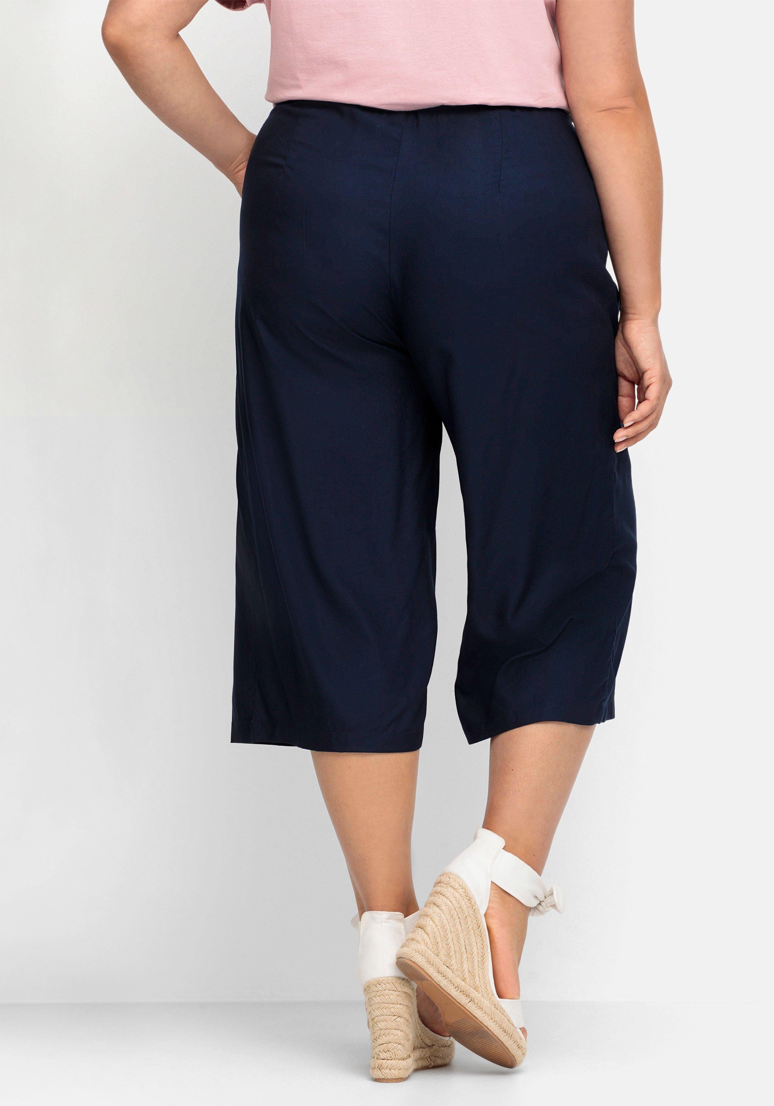 Culotte in 7/8-Länge mit Deko-Knöpfen