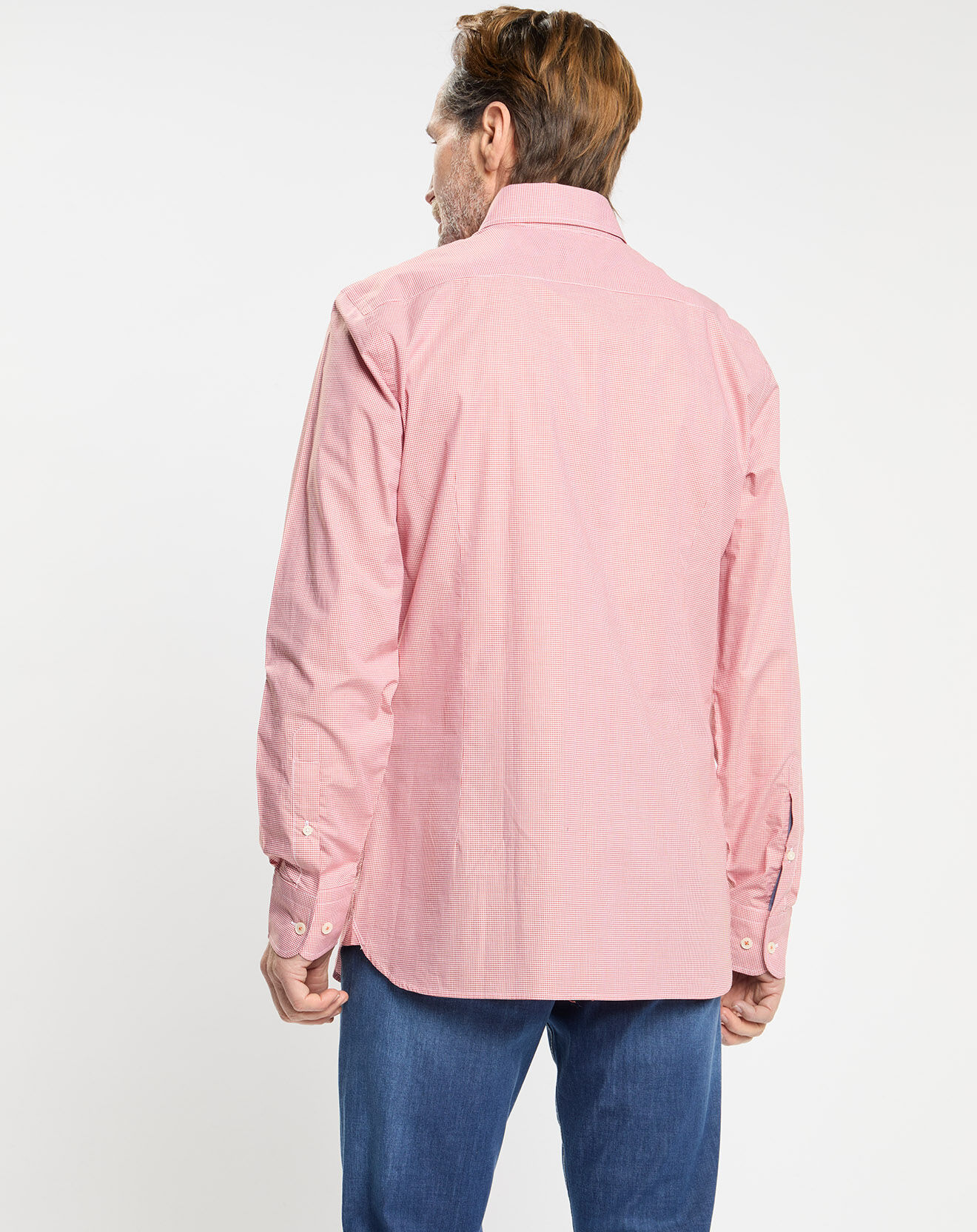 Hackett London Chemise Slim Fit Pop à micro vichy rouge/blanc