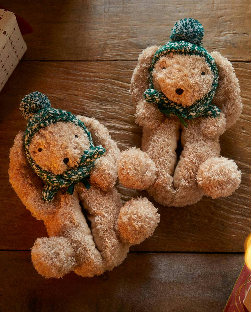 Pantufas de coelhinho de Natal