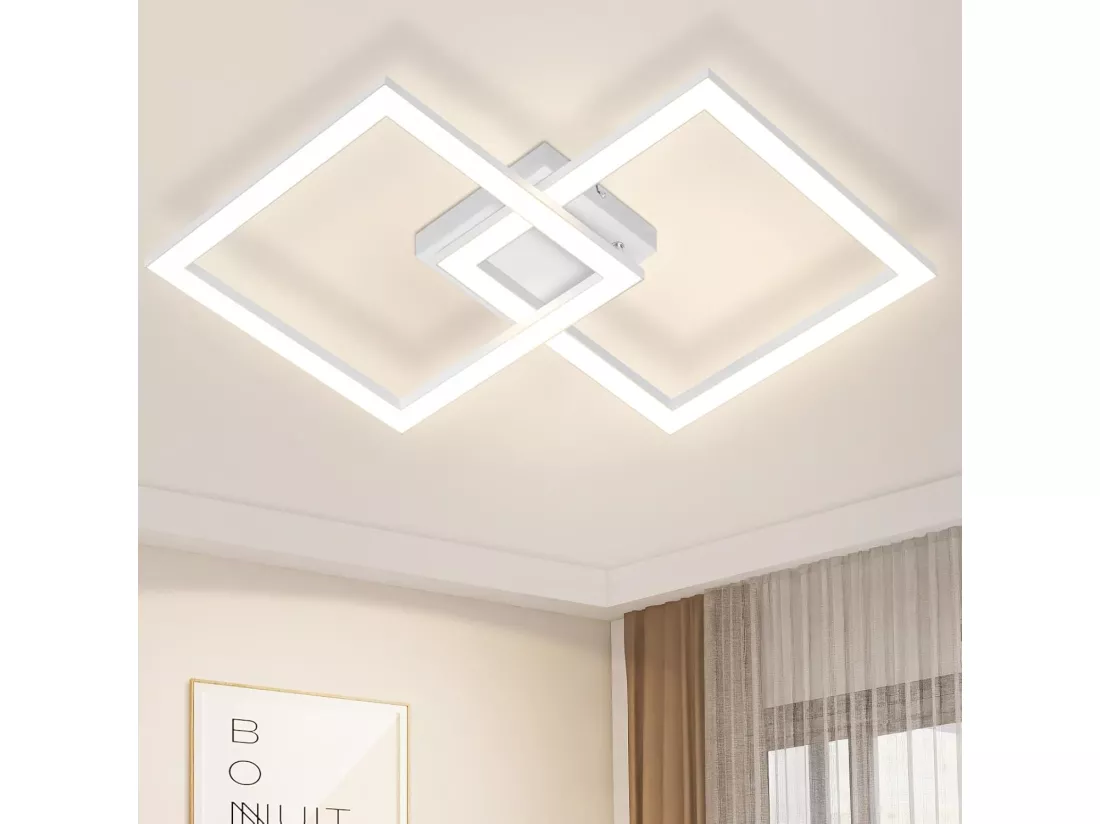 NETTLIFE Plafonnier LED blanc moderne 24W 3000K