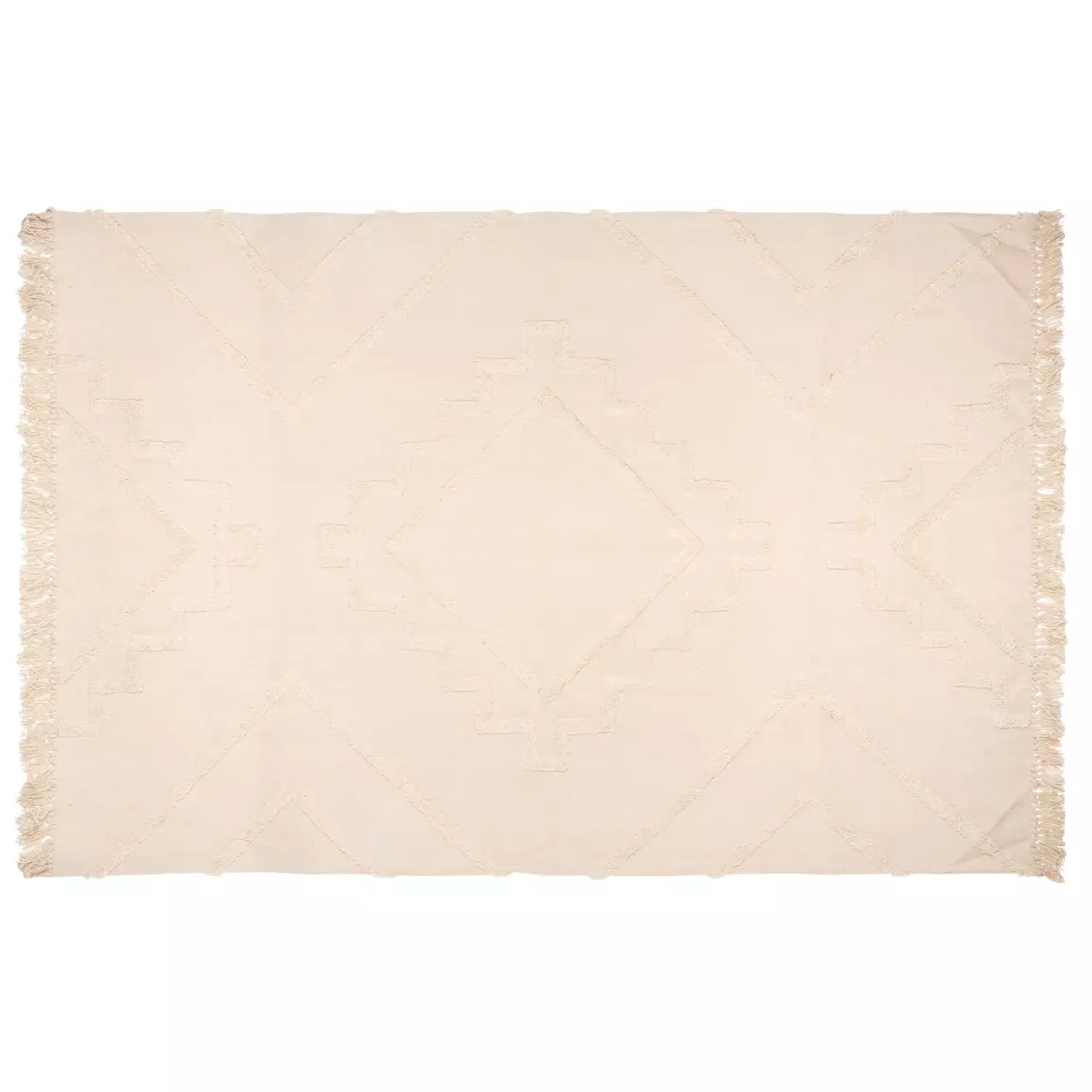 Tapis de salon coton (120 x 170 cm) Inca Ivoire