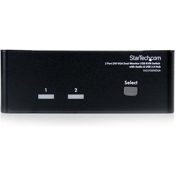 StarTech.com Switch KVM USB 2 ports DVI VGA avec audio - Commutateur concentrateur USB 2.0