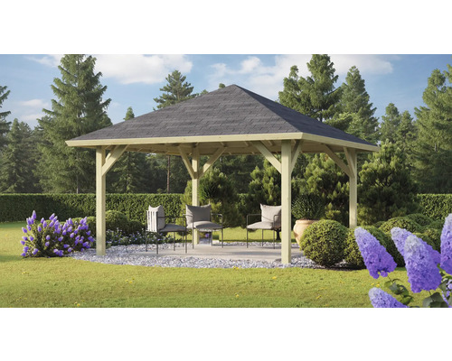 Karibu Classic Dannau 1 paviljoen met kap, 359 x 359 cm, drukgeïmpregneerd