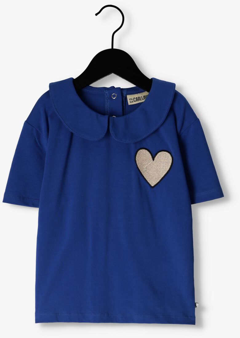 CARLIJNQ donkerblauwe carlijnq t-shirt sunnies - collar t-shirt wt embroidery