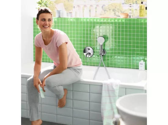 Pommeau de douche HANSGROHE Raindance Select S EcoSmart 120 3 jets chromé + flexible de douche 2 m HANSGROHE Isiflex chromé