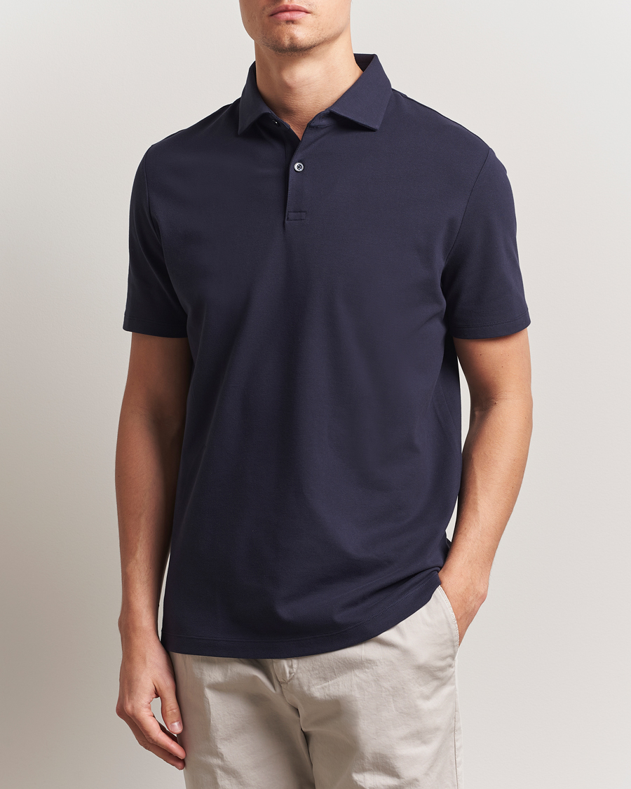Charles Tyrwhitt Short Sleeve Cotton Pique Polo Navy