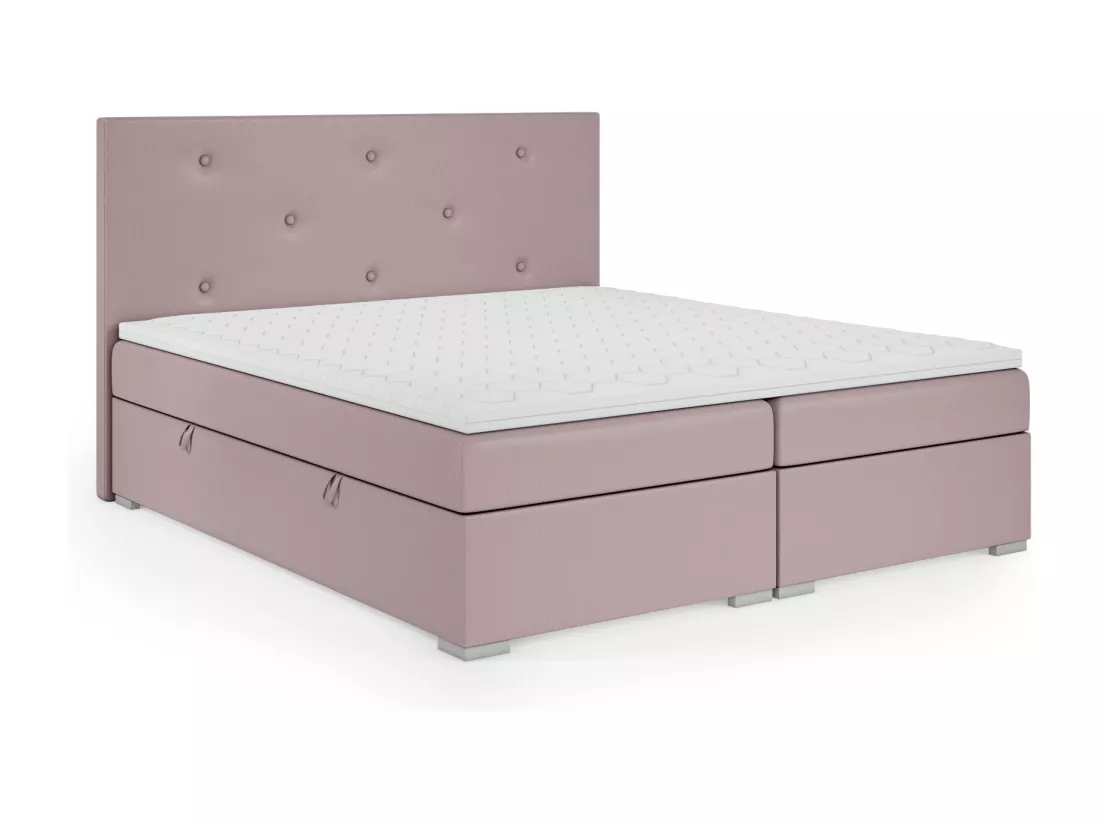 Lit Boxspring avec tiroirs de lit, Coffre de lit Topper Atlanta 140x200 cm, Jasmine 62 (Violet)