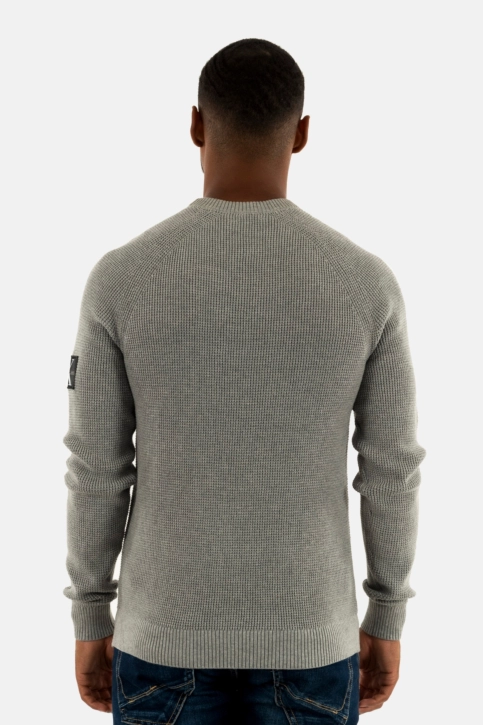 Sweat calvin klein jeans badge easy p41 gray heather