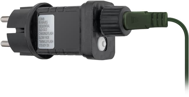 Goobay 400 LED lyskæde med ring til juletræ med timer og hukommelsesfunktion, 8 lysindstillinger, 24 V ekstern transformer, varm hvid (3000 K), til indendørs og udendørs brug (IP44)