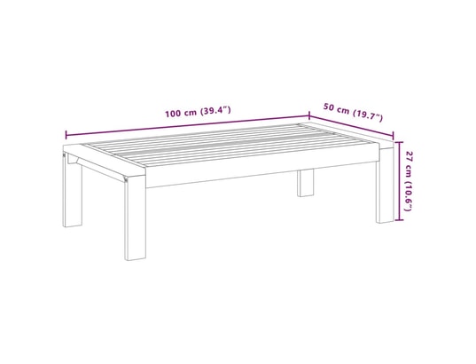 VIDAXL - Canapé Table de jardin 100x50x27 cm bois d'acacia solide