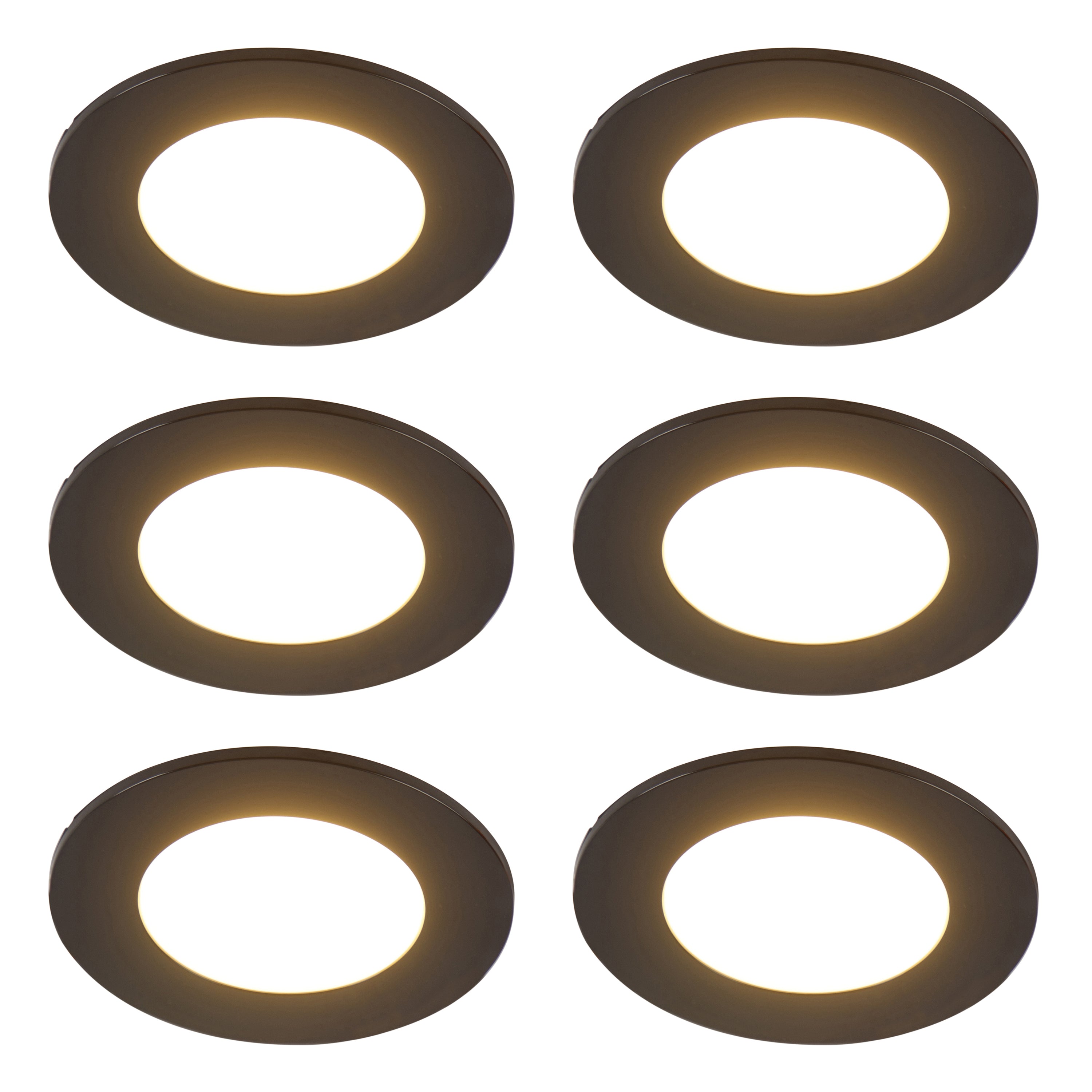 QAZQA Set van 6 moderne inbouwspots zwart incl. LED 3-staps dimbaar