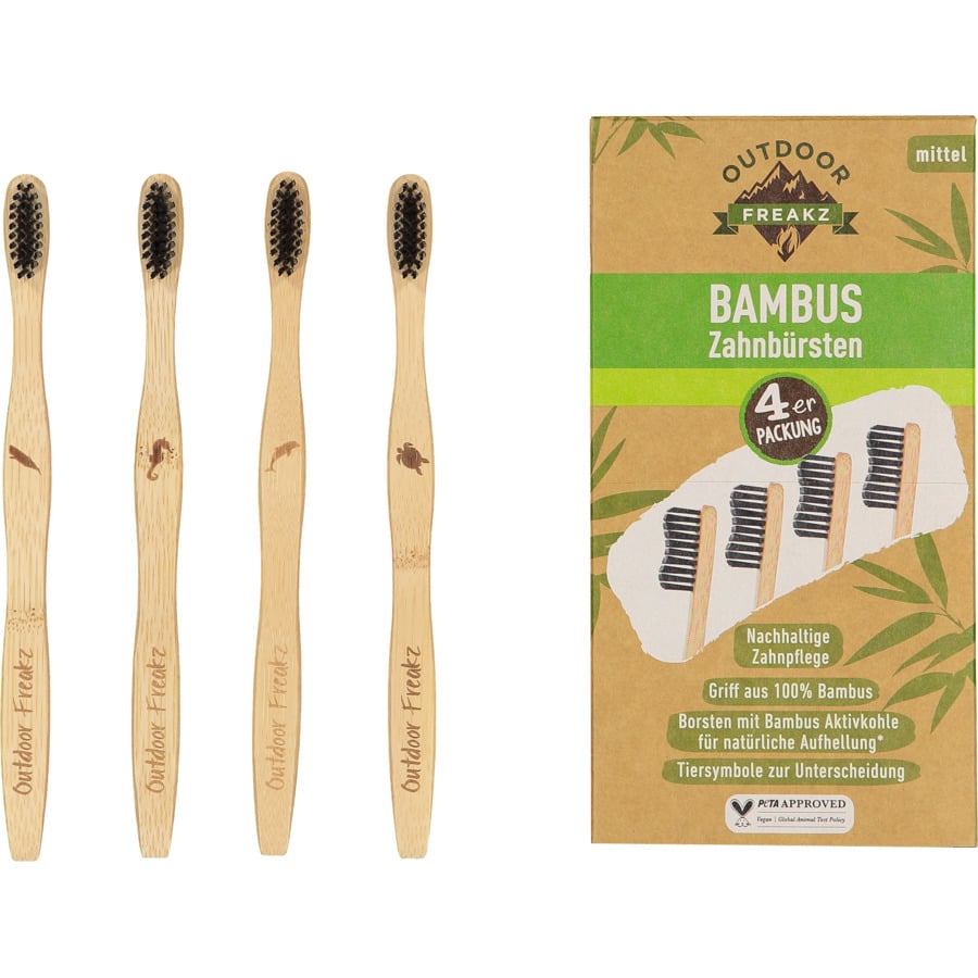 Outdoor Freakz Zahnbürste Kids Bambus 3er-Pack