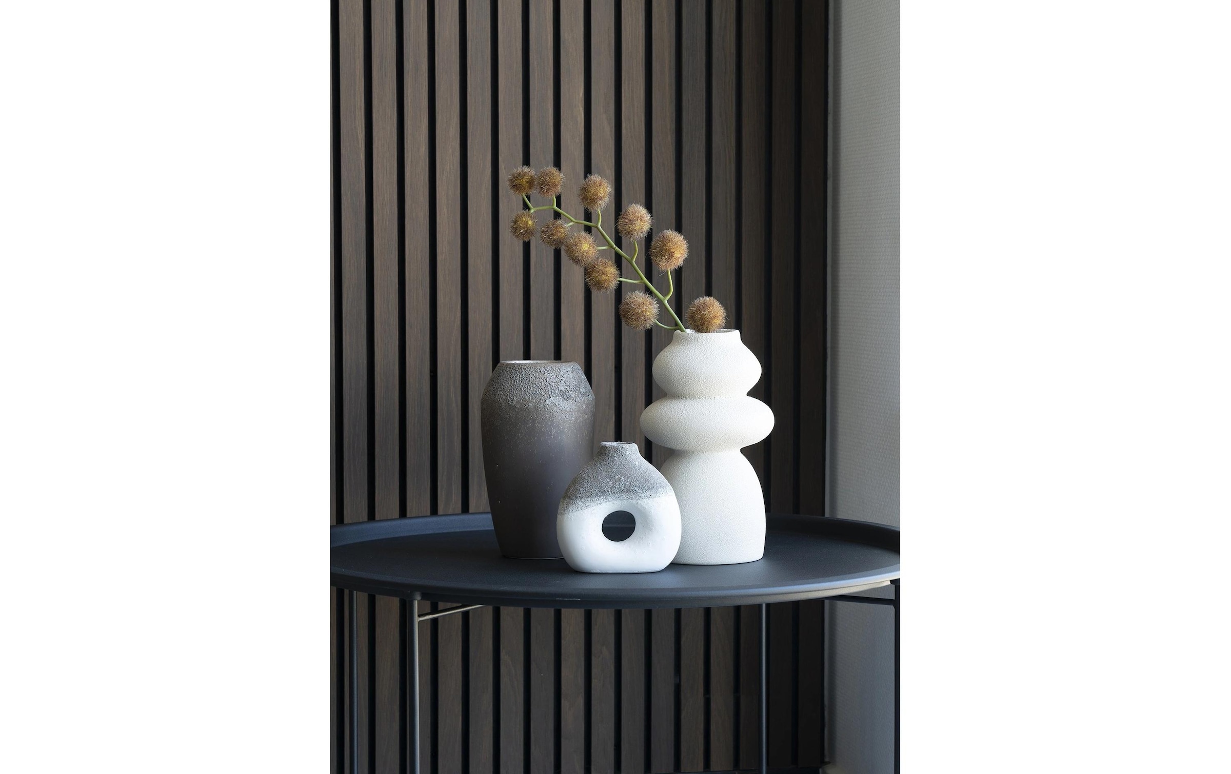 House Nordic Dekovase »rund 45438 cm, Beige«