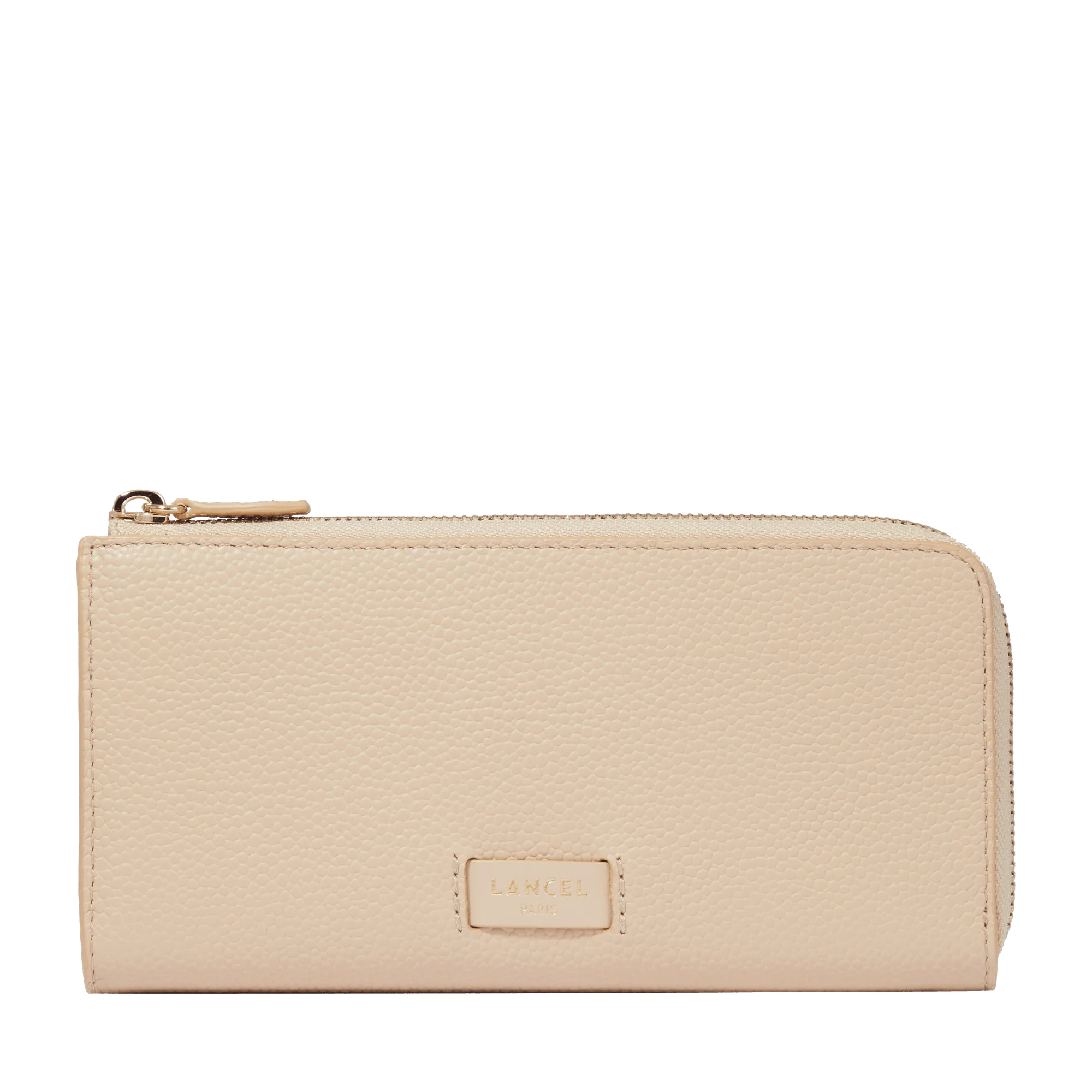 Portefeuille slim zippé Ninon de Lancel-Cappuccino/Dore